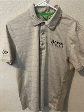 Hugo Boss Beige Polo with Black Logo